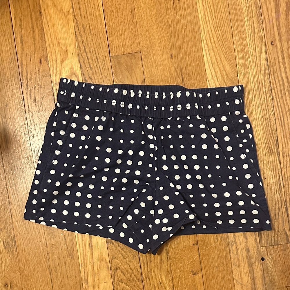 J. Crew Navy Polka Dot High Waist Shorts